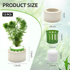 12 Pack Aquarium Plant Weights, Aquatic Plants Fixed Ring Set, Anti-Floating Ceramic Aquarium Plant Rings, Aquarium Landscape Decoration Fish Tank Accessories 1.8 x 1.3 Inch