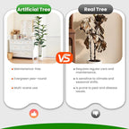 Alupssuc 6FT Artificial Fiddle Leaf Fig Tree with White Planter Pot, 6 feet Tall Fake Tree for Home Decor, Faux Ficus Tree Fake Moss for Indoor Outdoor Office Living Room