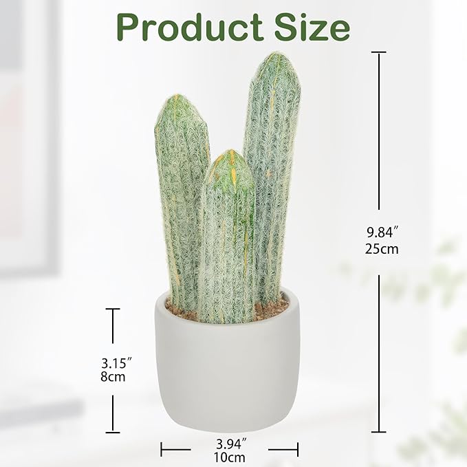 DILATATA 9.8' Small Old Man Cactus Faux Cacti Plant ARTIFICIAL Cactus for Home Garden Office Decor Housewarming Gifts