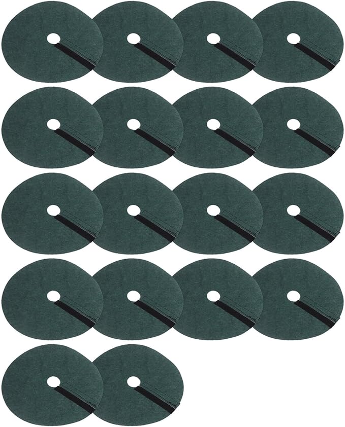 20 Pack Green Tree Guard Rings Non Woven Fabric Barrier Mats Breathable Root Protector Grass Control Discs for Garden Tree Collars for moisture(32cm)