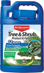 BioAdvanced 12 Month Tree & Shrub Protect and Feed Concentrate - Mix & Pour - Insect Control and Plant Food - Up to 12 Months Protection - 1 gal Bottle