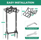 Garden Hose Holder Holds 2 * 160Ft Hoses, Heavy-Duty Freestanding Hose Holder with 4 Spikes, Rustproof Freestanding Hose Stand Water Hose Hanger Storage Hose Rack for Outside, Yard, Lawn, Farm