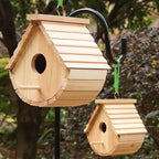 2 Pack Bird House Outside Wooden Birdhouse Set of 2, Hanging Birdhouses for Outdoor, Bluebird, Finch, Cardinals House (2Pcs)