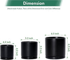 D'vine Dev Black Terracotta Pots for Plants, 4.2 Inch 5.3 Inch 6.5 Inch, Succulent Planter Pot with Drainage and Saucer, 40-T-A-2