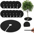 12 Pack 28 Inch Tree Mulch Rings, Non-Woven Weed Barrier Protector Circles, Round Plant Root Mat for Moisture Retention & Easy Installation