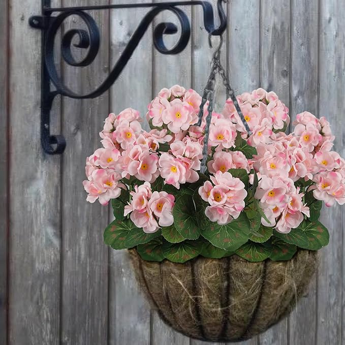 CITYES 3 Pcs Artificial Flowers Silk Geraniums for Outdoors UV Resistant Pink Artificial Geranium Bush Faux Flowers Plant Geraniums for Garden Home Decor Indoor Patio Vase Table Centerpiece
