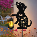 Mothers Day Gifts, Solar Garden Decor Lights,Outdoor Metal Dog Statues with Lantern, Waterproof Solar Lights for Yard Patio Lawn Pathway Art Decoration, Unique Gardening Gifts for Women Mom Dog Lovers