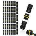 NineLeaf 48 Pack Waterproof Cable Connector, Screw Type 3-Pin M20 Electrical Wire Connectors Ø5-12mm, IP68 Outdoor Junction Box for Underground Garden Lighting, Patio, Deck Power Extension