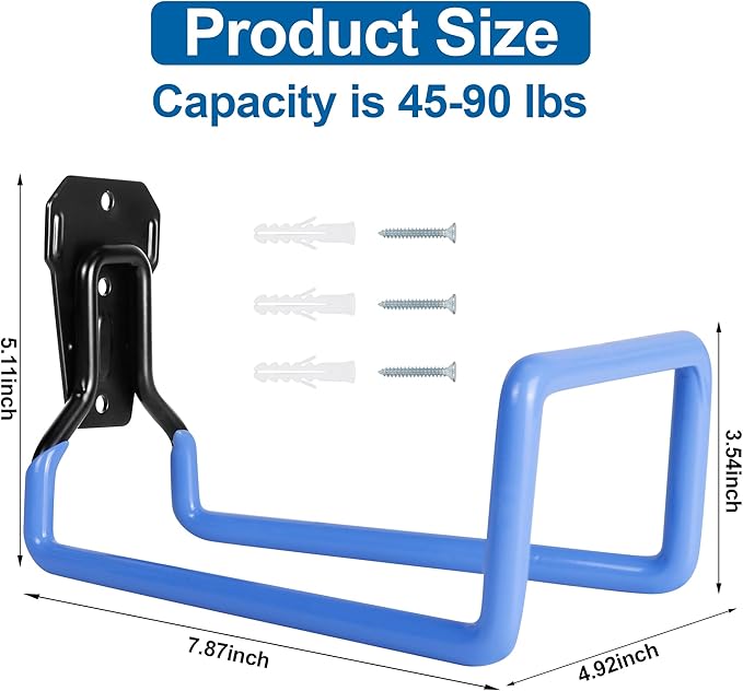 PeoMev Hose Holder Wall Mount - Metal Hose Hook Garden Hose Rack Heavy Duty Water Hose Reels for Outside Water Hose, Extension Cords