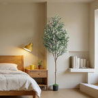 Alupssuc 6ft Olive Tree Artificial Indoor, Fake Tree Potted with Lifelike Fruits and Realistic Leaves, Faux Plants for Modern Home Office Living Room Decor