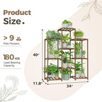Bamworld Plant Stand Indoor Plants Shelf Outdoor Wood Plant Rack for 4 Tiers Large Flower Stand for Multiple Plants Ladder Plant Holder for Living Room Boho Home and Gardening