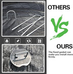 100Pcs Garden Stakes Staples + 100Pcs Gasket, Bakulyor 6 Inch Lawn Landscape Staples 11 Gauge U Shaped Galvanized Landscape Pins, Heavy Duty Yard Ground Pin for Weed Barrier Sod Fabric Decorations