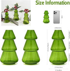 XXXFLOWER 3Pcs Tree-Shaped Glass Planter Christmas Tree Decorations for Tabletop Hydroponics Home Office Garden Green Propagation Station Vase for Flowers Gifts for Plant Lovers（Plant NOT Included）