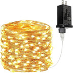 33Ft 100LED Fairy Lights Plug in, Waterproof String Lights Outdoor & Indoor 8 Modes with Timer, Christmas Light Bedroom Decor, Twinkle Light for Girl's Room Garden Christmas Decorations (Warm White)