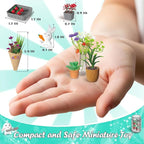 Make It Miniature Botanicals Kit - Mini Plants Collectibles with Flowers, Bouquets, Bonsai, Succulent, Garden, Wooden Display Stand - DIY Crafts Toy Gifts for Kids 6+, Collectors, Decoration