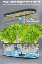 inbloom 12 Pods Hydroponics Growing System Kit, Herb Garden Planter Indoor Kit, Indoor Gardening Hydroponics Growing System with Pods, 4.2L Water Pump, Height Adjustable, Gifts for Woman, Black
