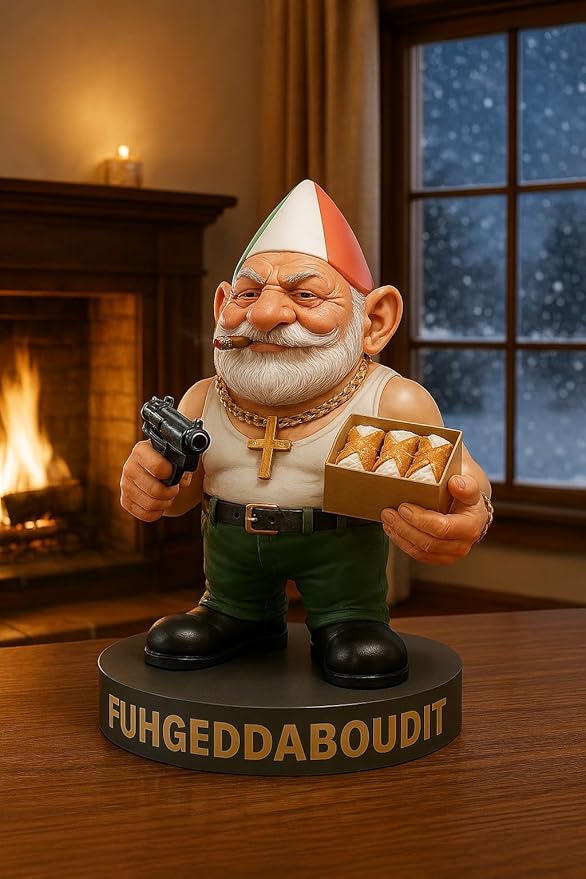 Vito CorleGnome' - 11’’ Funny Gnome Decorations/Ornaments/Figurines for Home/Yard/Patio/Garden/Indoor Statues - Italian Decor Housewarming/Birthday for Any Space/Occassion - NON SOLAR