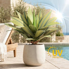Artificial Agave Plant Outdoor 22” Tall, Large UV Resistant Fake Agave Plants with 23 Pre-Dusted Leaves, Faux Succulents Plant for Home Front Porch Patio Garden Yard Indoor Decor 2Pack