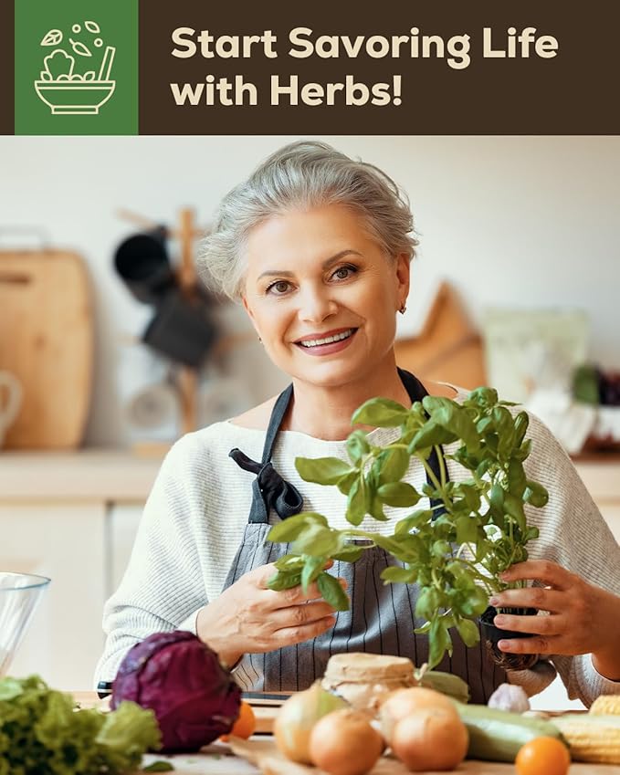 8 Herb Indoor Window Garden Kit – Complete Set with Tools – Unique Gift for Women, Mom, Friend – Birthday, Christmas, Mother's Day – Beginner Gardening Lovers for Kitchen Windowsill