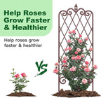 AMAGABELI GARDEN & HOME 2 Pack 47” x 16” Metal Garden Trellis for Climbing Plants Outdoor Trellis for Climbing Roses Vines Vegetables Metal for Ivy Cucumbers Brown