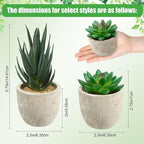 18 Pack Assorted Artificial Succulents in Retro Pulp Pots Bulk Fake Succulent Plants with Vintage Stone-Like Paper Pulp Pots Variety Set for Home, Office & Desk Decor
