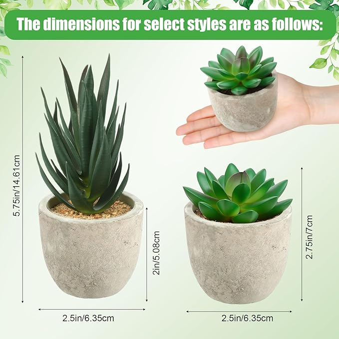18 Pack Assorted Artificial Succulents in Retro Pulp Pots Bulk Fake Succulent Plants with Vintage Stone-Like Paper Pulp Pots Variety Set for Home, Office & Desk Decor