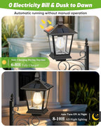 Outdoor Flower Pots 2 in 1, Solar Lamp Post with Planter, Metal Pole, Wall Mount/Standing Solar Planter Lights IP65 Waterproof, Decorative Lamp for Garden, Patio, Porch, 1-Pack (Flowers not Included)