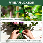 Green Twist Ties, 262 Feet (80m) Sturdy Plant Ties with Cutter, Rustproof & Flexible Gardening Ties for Tomatoes, Vines & Flowers, Twist Tie Use for Indoor/Outdoor Home & Office