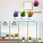 10 Pack Small Fake Plants Mini Artificial Fake Potted Indoor Plastic Artificial Plants Aesthetic Eucalyptus Greenery Decor for Office Shelves Living Room Bathroom Bedroom