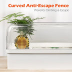 AZV Turtle Tank Starter Habitat Kit,Complete Aquatic Terrarium Enclosure with Filter,Basking Platform with Hideout,Multi-Function Area,Drainage,Plants and Lamps,Perfect for Red Eared Slider Aquarium