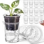 30 Pcak 2.2'' Small Self Watering Pots for Indoor Plants Mini Clear Pots with Water Level Indicator Plastic Automatic-Watering Pot with Drainage Holes for Semi-hydroponic African Violet