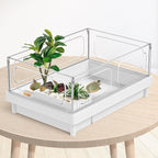 Moonorange Reptile Artificial Plants, Big Terrarium Plants Decorations Supplies, Aquarium Fish Tank Plants, Amphibian Habitat Hideout Tank Accessories(L Set-3pcs/H)