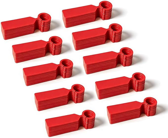 Plant Tags GVKES 200PCS, Thick Waterproof Plant Labels, Weather Resistant Tree Tags Garden Markers for Indoor Outdoor Gardening, Potted Plants, Vegetables, Greenhouse(Red)