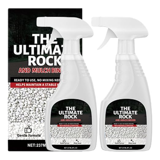 Spray-On Rock & Mulch Binder, Mulch & Rock Glue for Landscape, for Rocks, Gravel, Bark & Mulch - Weather-Resistant, Non-Toxic, Plant & Pet Safe Garden Binder (2pcs)
