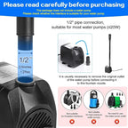 Plastic Fountain Nozzle 1/2, Fountain Head for Garden, Ponds, Tabletop Fish Ponds, Use for Indoor and Outdoor, 9 Components and 5 Different Shapes for Easy Installation, Pool Aerator Nozzle