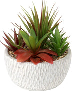Briful Small Fake Plants Assorted Faux Succulents in Pots Realistic Succulents Plants Artificial with Cement Pots for Home Table Office Desk Bathroom Shelf Living Room Decor