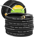 150 ft Garden Hose, 5/8 in Heavy Duty Water Hose, Flexible and Durable, Lightweight Rubber Hybrid Hose, Leak-Free Connections, Male to Female 3/4'' Brass Fittings for Patio, Lawn, Black