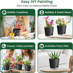 Meowell 7 inch Self Watering Pots for Indoor Plants, 5 Pack Plant Pots with Drainage Holes & Clear Reservoir for Visible Water Level, Plastic Wicking Planter Pots for House Plants and Flower, Black