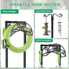TomCare Garden Hose Holder Upgraded Water Hose Holder Heavy Duty 4 Spikes Hose Hanger Holds 160 Feet Hoses Stable Freestanding Hose Storage Organizer for Outside Yard
