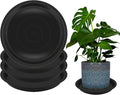 4 Pack 14 Inch Round Plant Saucers for Less 12 Inch Pot Indoors Outdoors Plant Trays for Pots Planter Saucer Plastic Drip Tray Planter Water Tray(Black, 13.8"(4pcs))