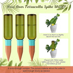 SiliFine 12 Set Plant Watering Devices Include Terracotta Self Watering Spikes and 26 oz Plastic Bottles, Slow Release Vacation Insert Automatic Plant Waterer Device (Green and Mixed Color)