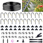 Drip Irrigation System for Garden, 66 ft Garden Watering System Drip Irrigation Kit, with 20pcs 360° Bending Mister Nozzles, for Lawn Yard Flower Green Houses Plants