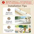 oyhqes Windowsill Plant Shelf Stands for Indoor Plants, 21.65 x 11.81 x 6.3 Inches, Floating Wooden Shelf with Brackets, No Drilling Required, Perfect for Cat Perch & Planters