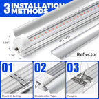 Barrina LED Grow Light, 252W(6 x 42W) 4ft T8, Full Spectrum, V-Shape with Reflector, Linkable Design, Plant Lights for Indoor Plants, 6-Pack