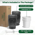 T4U 4.8 Inch Self Watering Plant Pot, 4 Pack Self Watering Pots, Self Watering Planter with Reservoir, Small Self Watering Pots for Indoor Plants, African Violets (4 Pack 4.8", Translucent Gray)