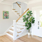 Artificial Fiddle Leaf Fig Tree with White Planter,6ft Tall Fake Plants with 4 Trunk,Faux Fig Trees Floor Plant in Pot,Fake Ficus Lyrata Trees for Indoor Living Room Bedroom Office Housewarming Gift