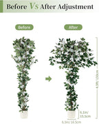 BLOSMON Bougainvillea Artificial Flower Tree: 5ft White Fake Flower Plant for Front Porch Decor - Faux Silk Floral Trees with Pot for Outdoor Garden Patio Indoor Home Office Floor Decoration