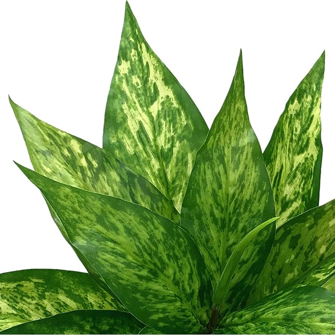 CATTREE Artificial Plants Outdoor, Fake Plant Décor Shrubs Faux Grass Plastic Leaves Greenery Bushes Home Garden Wedding Party Decorations Indoor Office Yard Verandah Planter Filler - Yellow 2 Pack