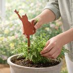 Butterfly-Catching Cat Metal Garden Stake – Powder-Coated Rust-Resistant Plant Pick for Pots & Planters, Playful Indoor/Outdoor Garden Decor
