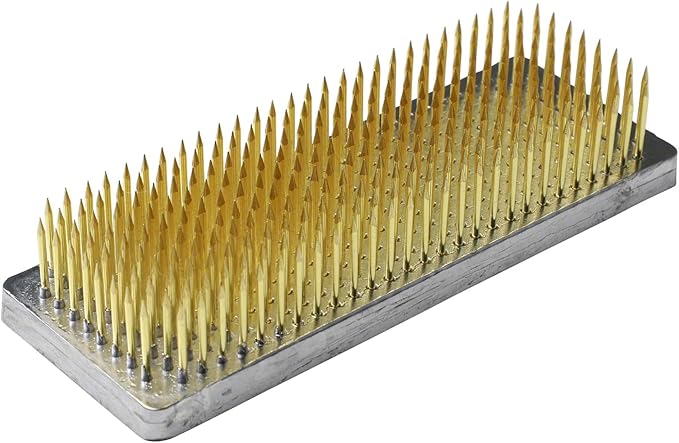 Wazakura Japanese Ikebana Kenzan Long Rectangular Flower Holder 4.7" (120mm), Made in Japan Floral Arranging Pin Frog Tool - (4.7" (120mm) Long Rectangular Brass Kenzan